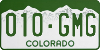 CO license plate 010GMG