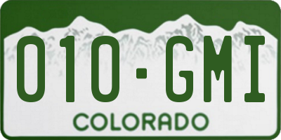 CO license plate 010GMI