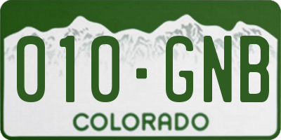 CO license plate 010GNB