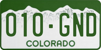 CO license plate 010GND