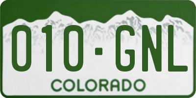 CO license plate 010GNL