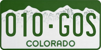 CO license plate 010GOS