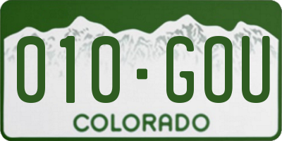 CO license plate 010GOU