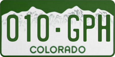 CO license plate 010GPH