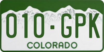 CO license plate 010GPK