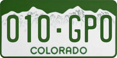 CO license plate 010GPO