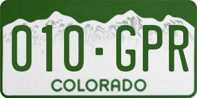 CO license plate 010GPR