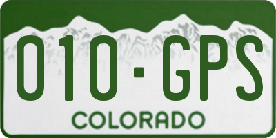 CO license plate 010GPS