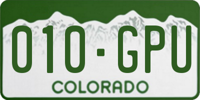 CO license plate 010GPU
