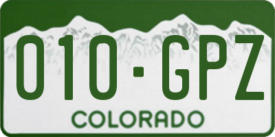 CO license plate 010GPZ