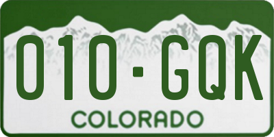 CO license plate 010GQK
