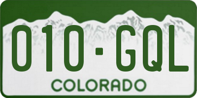CO license plate 010GQL