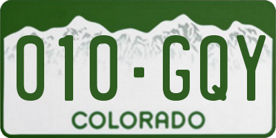 CO license plate 010GQY