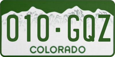 CO license plate 010GQZ
