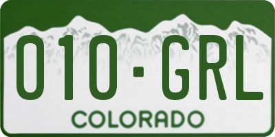CO license plate 010GRL