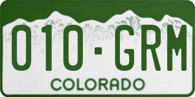 CO license plate 010GRM