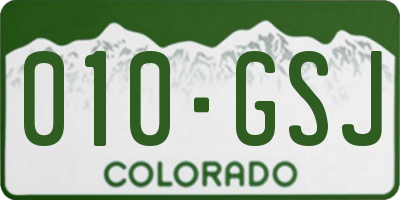 CO license plate 010GSJ