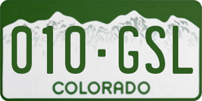 CO license plate 010GSL