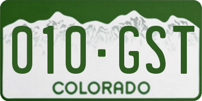 CO license plate 010GST