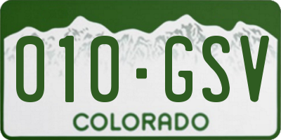CO license plate 010GSV