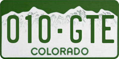 CO license plate 010GTE