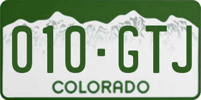 CO license plate 010GTJ