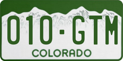 CO license plate 010GTM