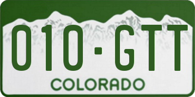 CO license plate 010GTT