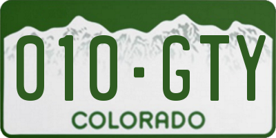 CO license plate 010GTY