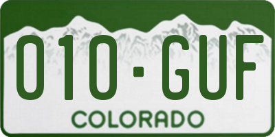 CO license plate 010GUF