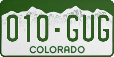 CO license plate 010GUG