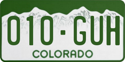 CO license plate 010GUH