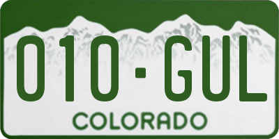 CO license plate 010GUL