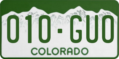 CO license plate 010GUO