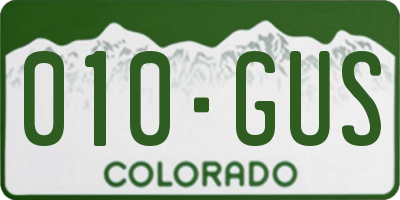 CO license plate 010GUS