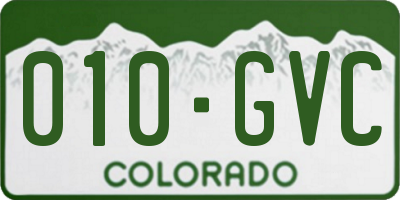 CO license plate 010GVC