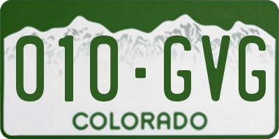 CO license plate 010GVG