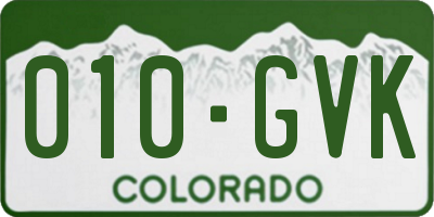 CO license plate 010GVK