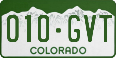 CO license plate 010GVT