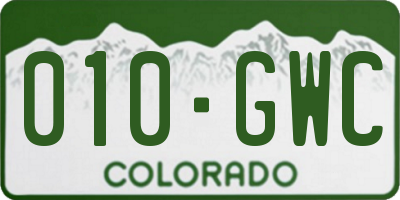 CO license plate 010GWC