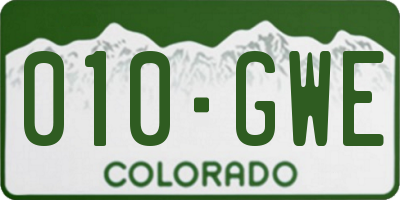 CO license plate 010GWE