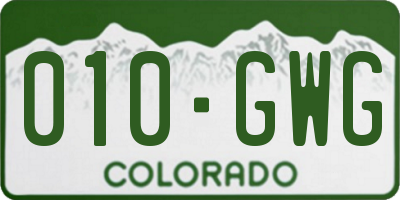 CO license plate 010GWG