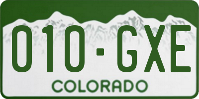 CO license plate 010GXE