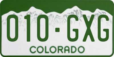 CO license plate 010GXG