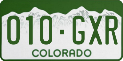 CO license plate 010GXR