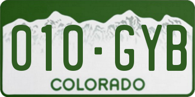 CO license plate 010GYB