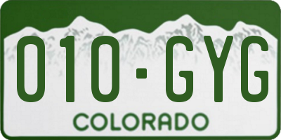 CO license plate 010GYG