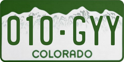 CO license plate 010GYY