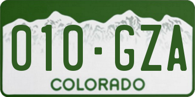 CO license plate 010GZA