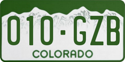 CO license plate 010GZB